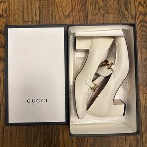 Gucci Malaga leather pumps mystic white size 9.5